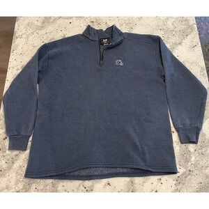 St. Louis Rams Lee Sport VTG Men's XL 1/4 Zip Navy Made in USA Pullover Outdoors